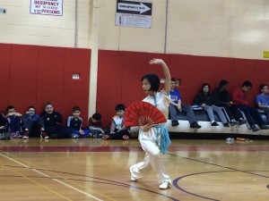 Master Lin demonstrates Tai Chi Fan move at Multicultural Expo 2015